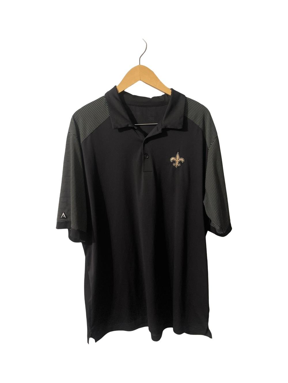 Antigua New Orleans Saints Black Golf Polo Shirt XLT